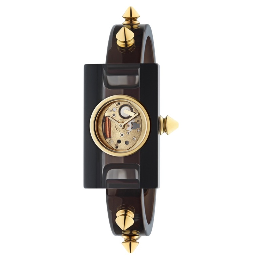 GUCCI Vintage Web Sm Skeleton Dial Plexiglass Women's Watch YA143509